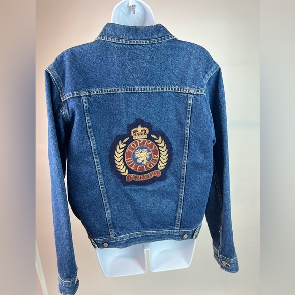 1990’S VINTAGE TOMMY HILFIGER DENIM JACKET – EMBROIDERED BACK PATCH - Picture 1 of 9